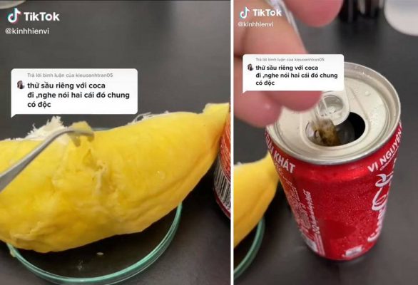 sầu riêng và uống coca